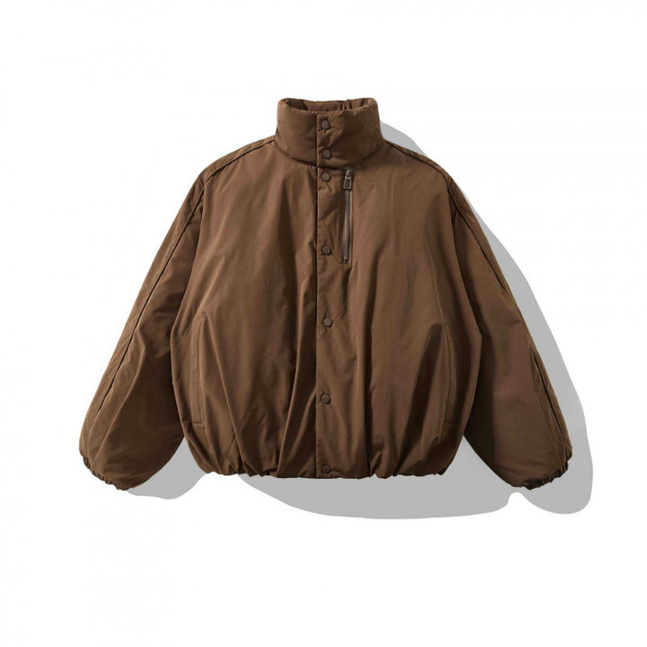 Unisex Oversized padded short jacket with high stand-up collar and elastic hems Mune Fashion