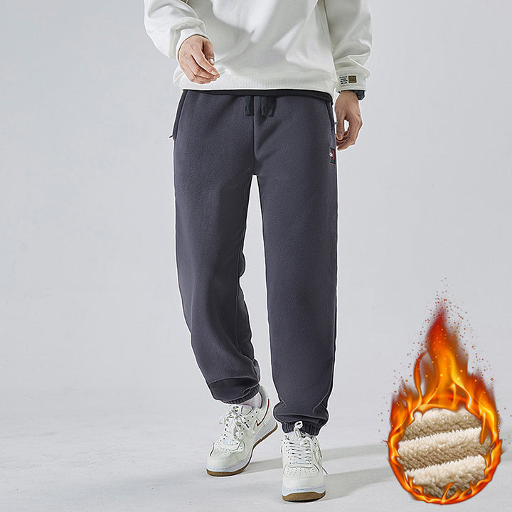 Men's Fleece Lined Sweatpants with Sherpa Lining and Elastic Cuffs Mune Fashion