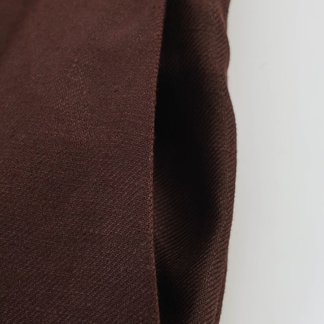 Women's straight-cut linen blend pants with a high waistband, crease and side pockets Mune Fashion