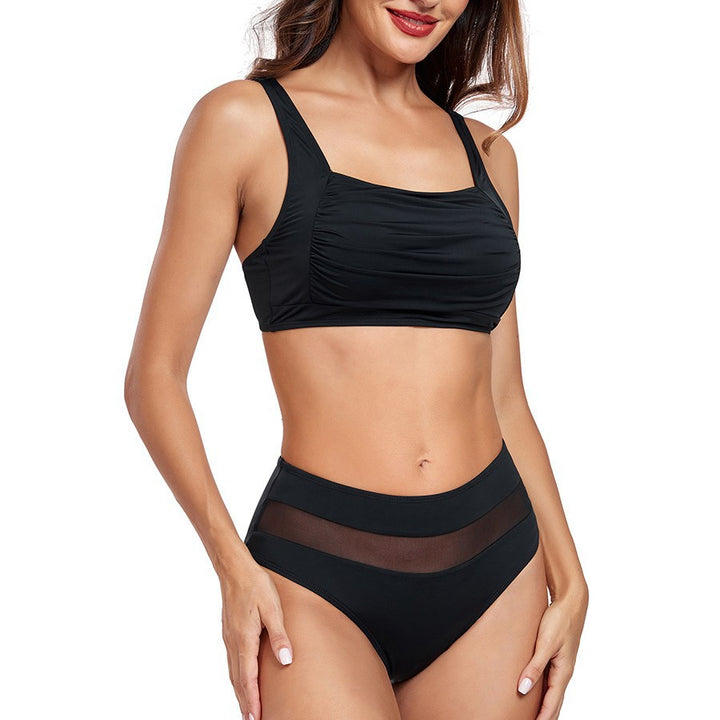 Women's high-waisted bikini set with fashionable mesh detail Mune Fashion