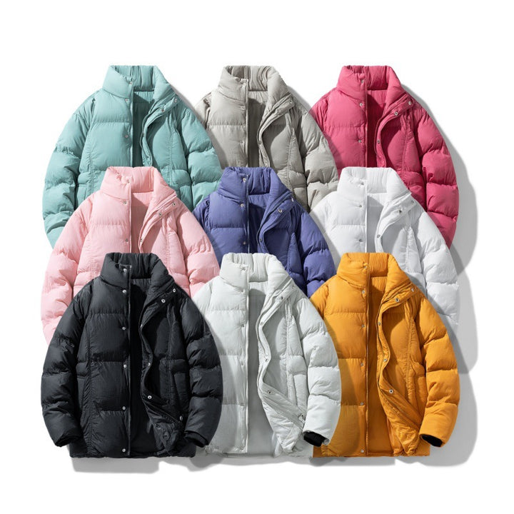 Men's quilted thermally insulated winter jacket with high stand-up collar and concealed snap button placket Mune Fashion