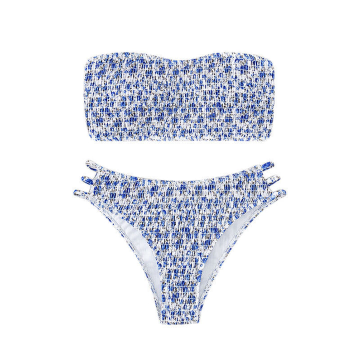 Women's bandeau bikini with trendy ruffle design and elastic high cut Mune Fashion
