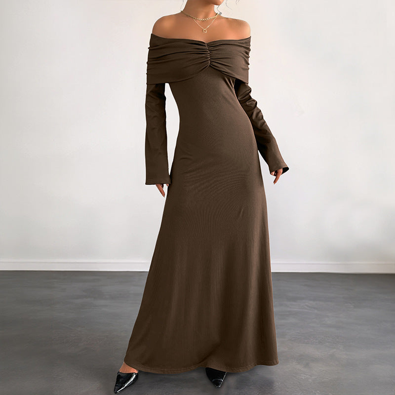 Women's Elegant Off-Shoulder Maxi Dress Mune Fashion