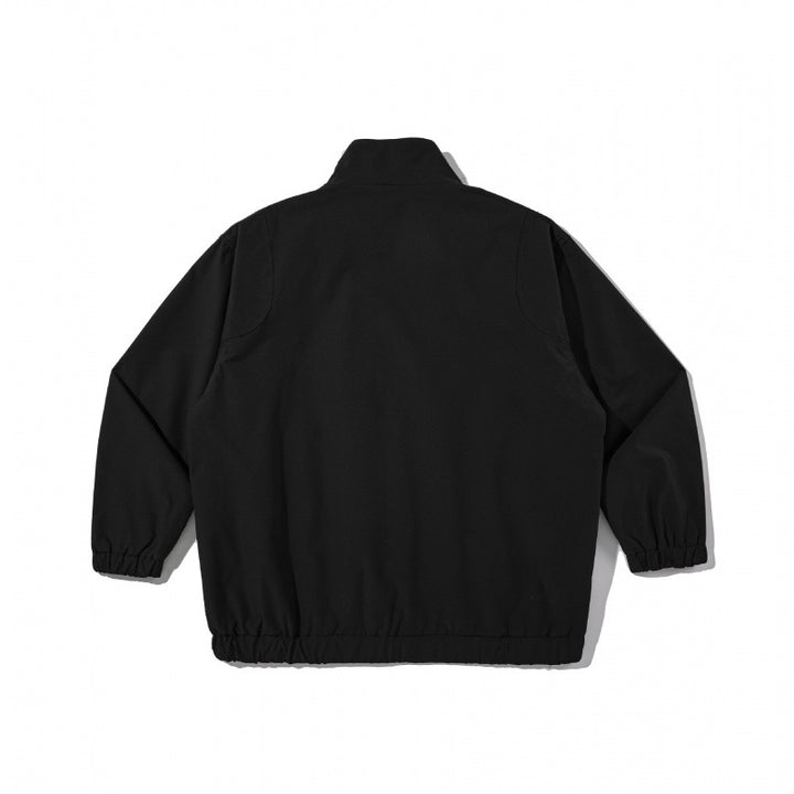 Unisex Lightweight Boxy Utility Jacket with Stand-Up Collar, Diagonal Zipper and Elastic Hem Mune Fashion