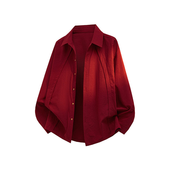 Men's Oversized Shirt Jacket made of lightweight cotton blend with straight cut & button placket Mune Fashion