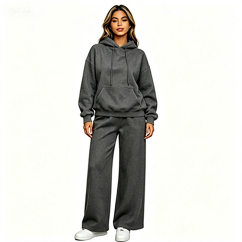 Women Comfortable Oversized Hoodie with Wide Jogging Pants Mune Fashion