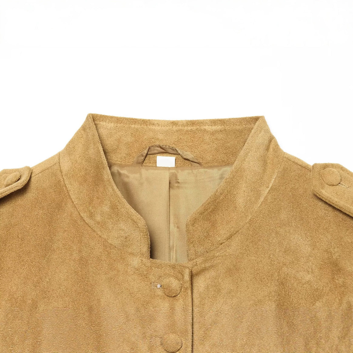 Women's suede jacket in military style with stand-up collar Drune
