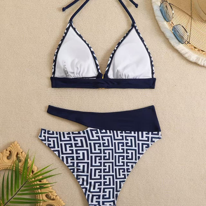 Women's Triangle Bikini with elegant geometric pattern Mune Fashion