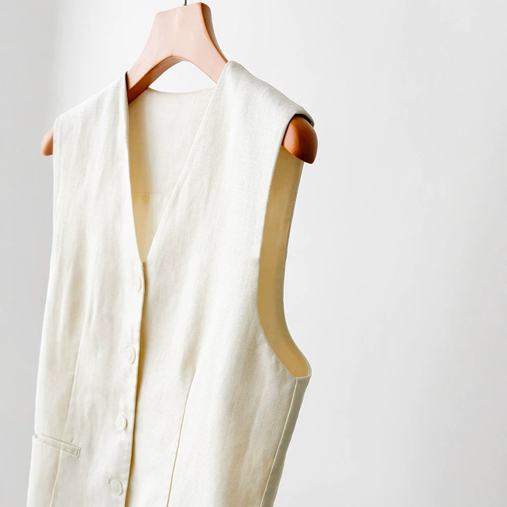 Women's Trendy Linen Vest Mune Fashion