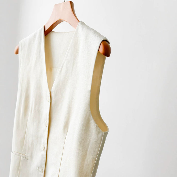 Women's Trendy Linen Vest Mune Fashion