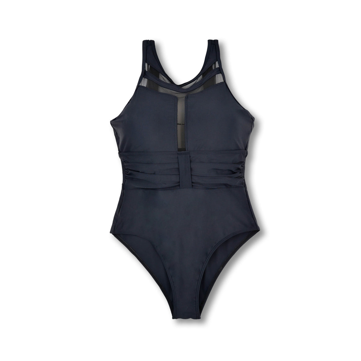 Women's Sporty One-Piece Swimsuit with Transparent Mesh Details Mune Fashion