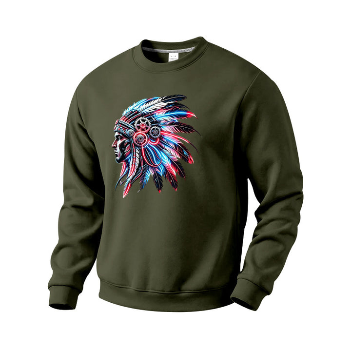 Men's sweatshirt with detailed feather decoration print Mune Fashion