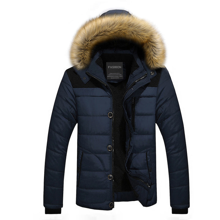 Men's thermal quilted city parka with padded inner layer and removable faux fur hood Mune Fashion