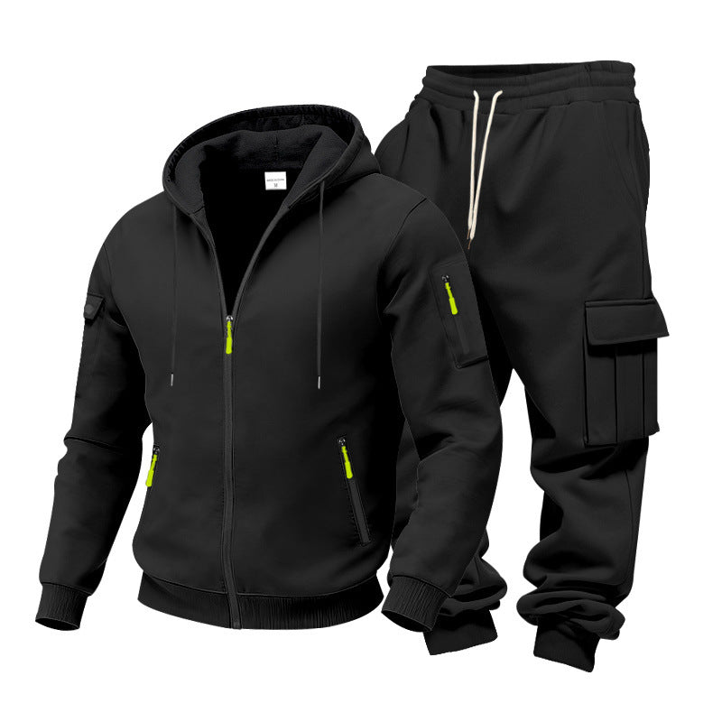 Men's Functional Cargo Sweatset with Hoodie and Multi-Pocket Jogger Mune Fashion