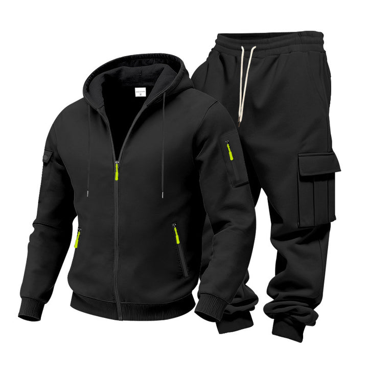 Men's Functional Cargo Sweatset with Hoodie and Multi-Pocket Jogger Mune Fashion