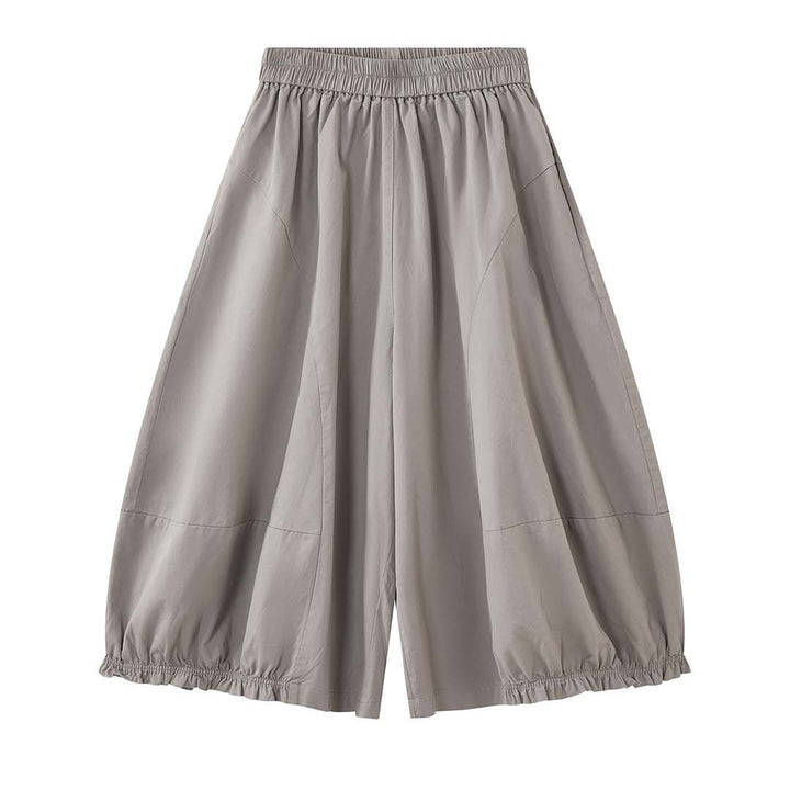 Women Wide Balloon Culotte Pants with Elastic Hem Mune Fashion