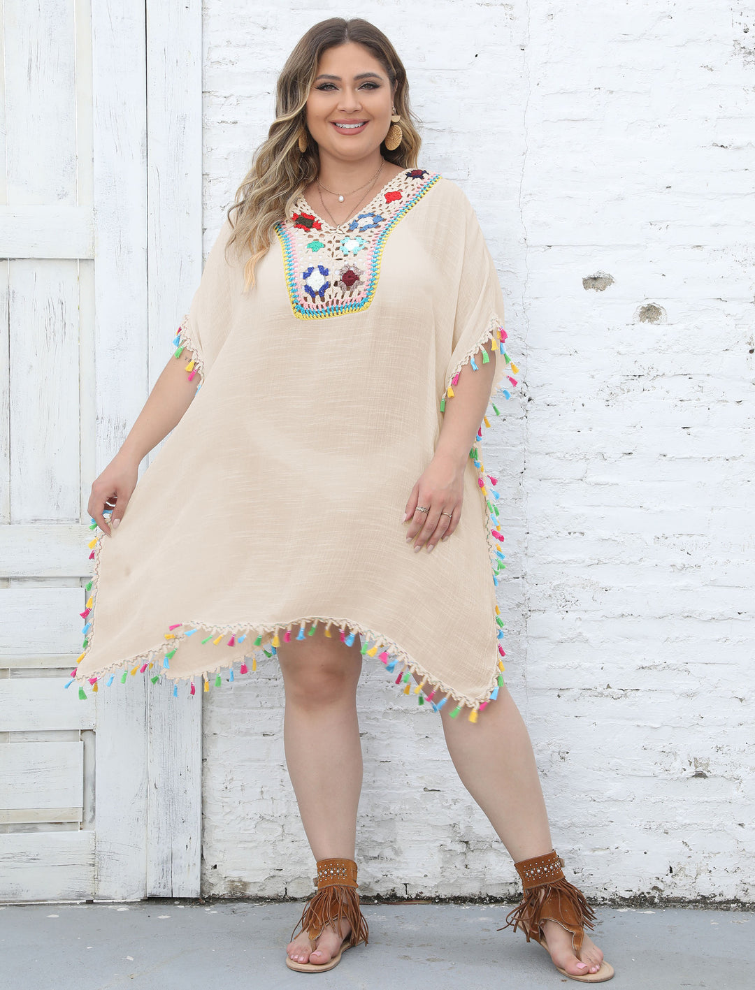 Women's Beach Tunic with Fringed Details Mune Fashion