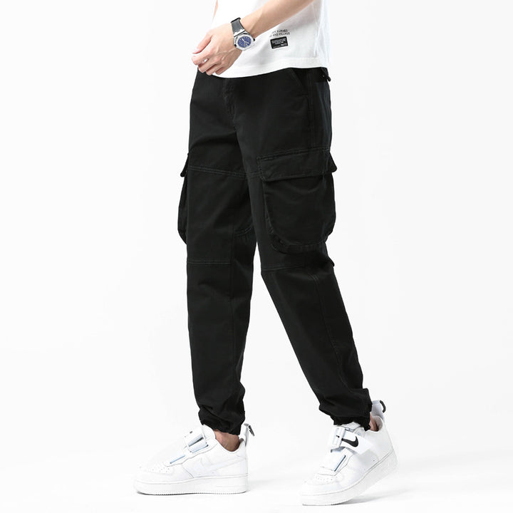 Herren Cargo-Joggerhose mit Kniepasse, elastischem Knöchelsaum und Großvolumigen Klappentaschen Mune Fashion