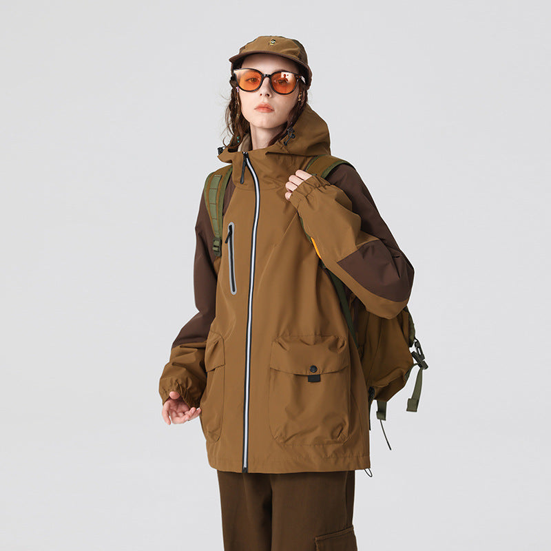 Men's two-layer technical rain jacket with adjustable hood and welded seams Drune