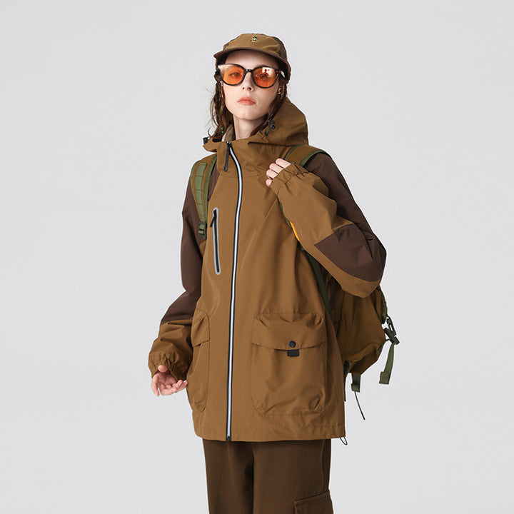 Men's two-layer technical rain jacket with adjustable hood and welded seams Drune