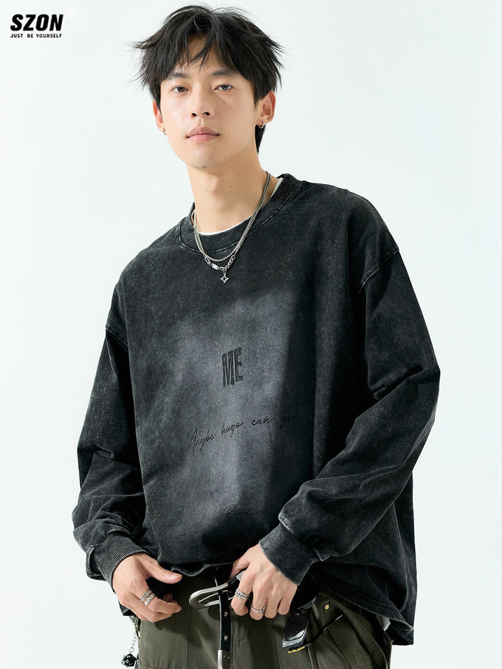 Men's Oversize Vintage Sweatshirt with Pigment Dye Mune Fashion