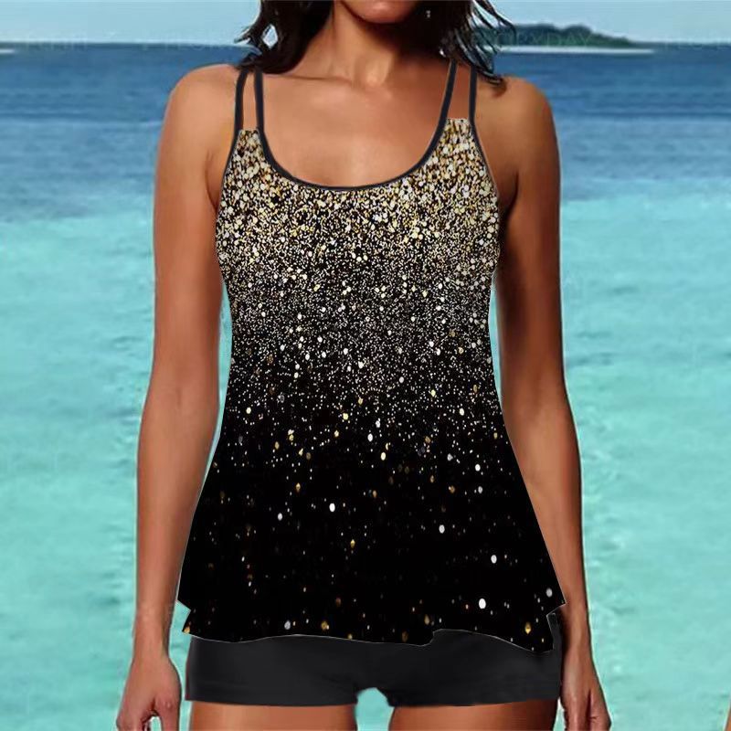 Women's tankini top with floral design and back clasp Mune Fashion