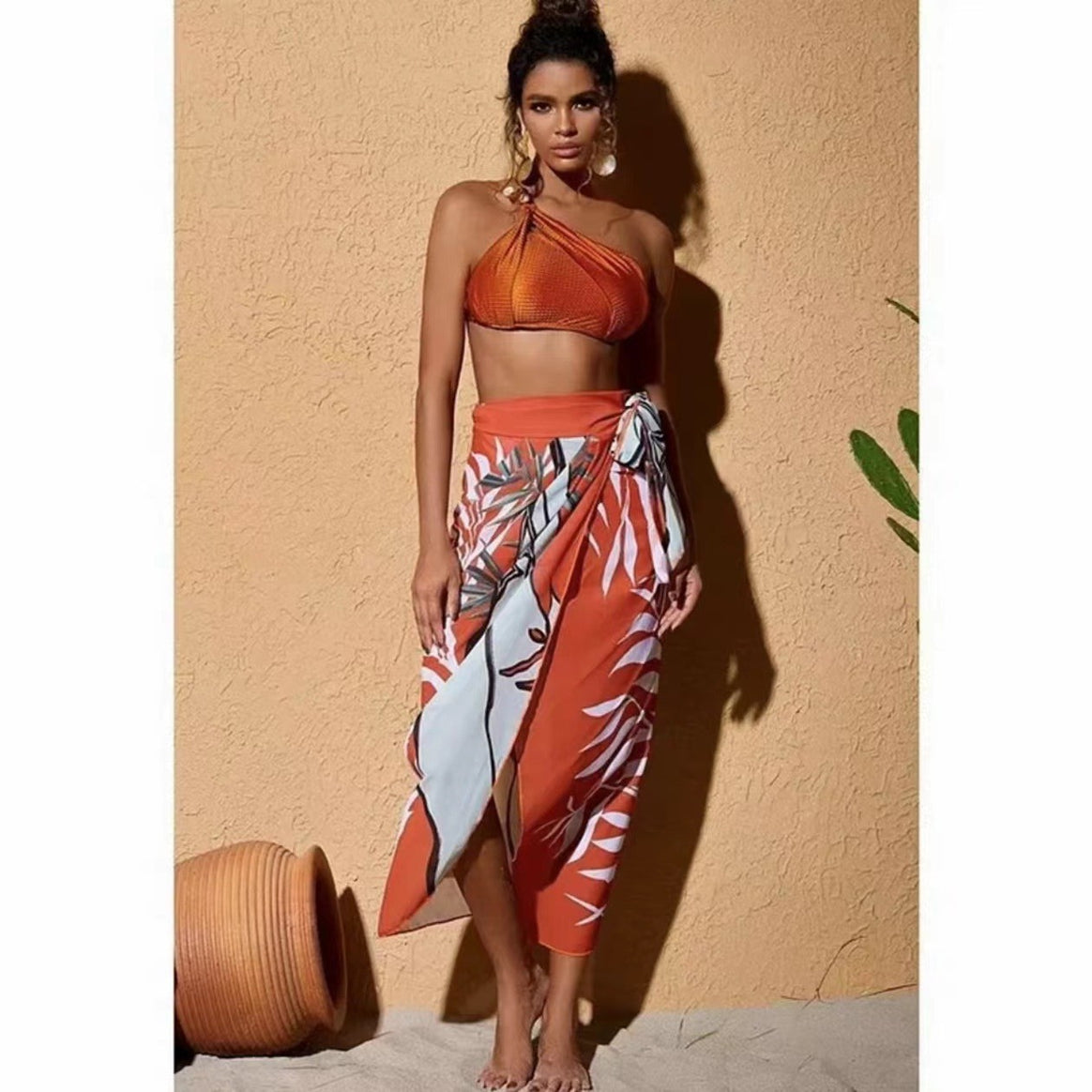 Women's bikini set with decorative wrap skirt Mune Fashion