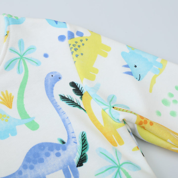 Kids Sweatshirt with Colorful Dinosaur Print Mune Fashion