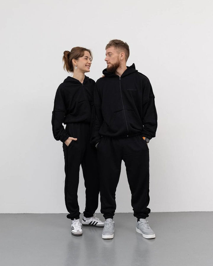 Unisex Oversize Hoodie Set made of soft fleece with zipper and joggers Mune Fashion
