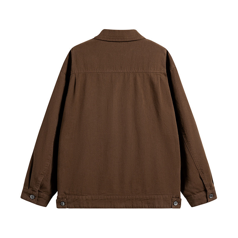 Men's Oversize Canvas Utility Jacket with Applied Multi-Functional Pockets and Snap Button Placket Mune Fashion