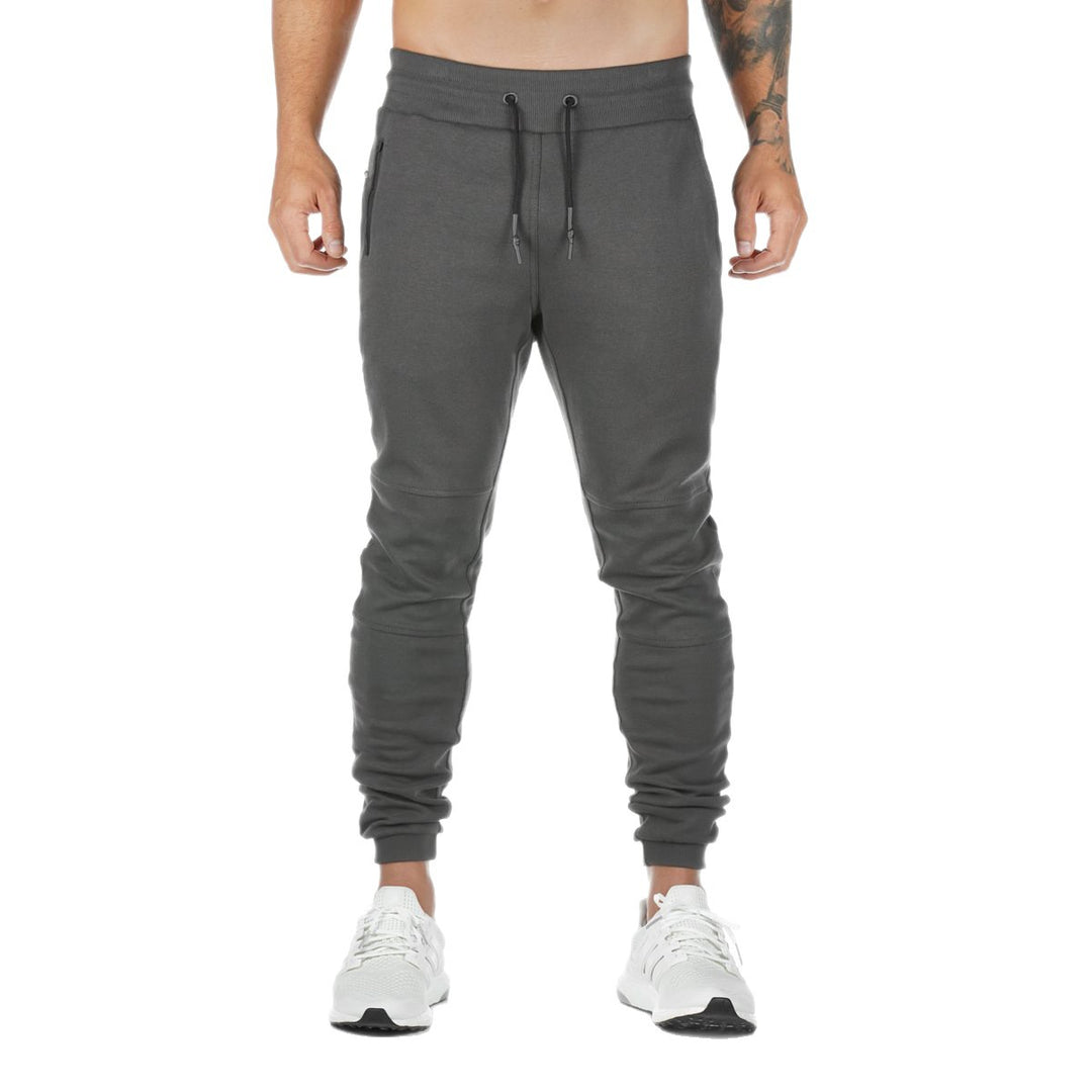 Men's narrow cut performance joggers with zippered pockets and knee stitched cut Mune Fashion