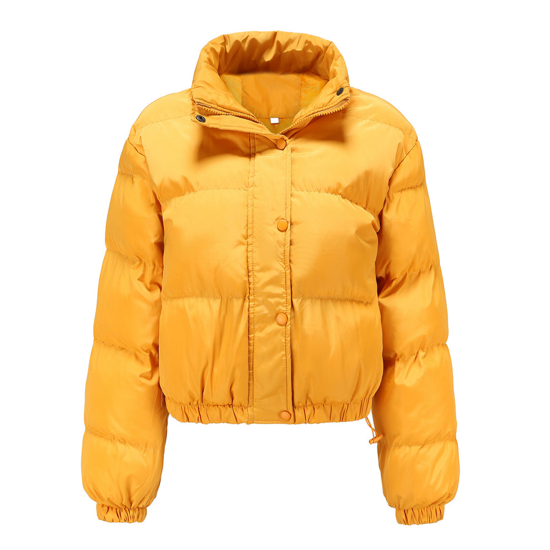 Women's short quilted winter jacket with stand-up collar and drawstring Mune Fashion