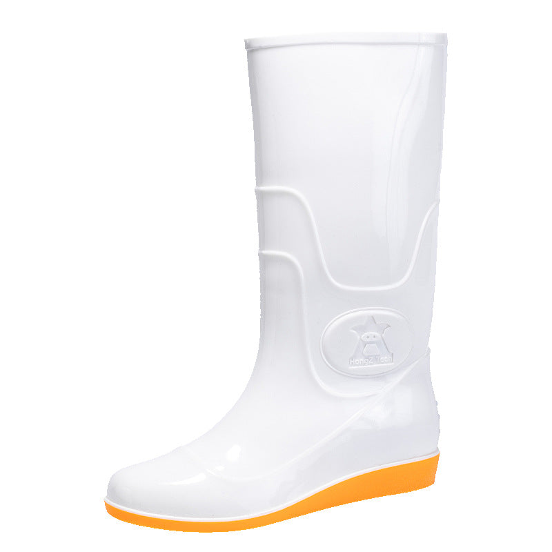 Women Shiny mid-height rain boots made of PVC with a lightweight wedge heel Mune Fashion