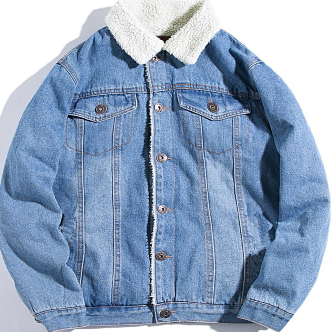 Men's Denim Jacket with Fleece Lining Mune Fashion