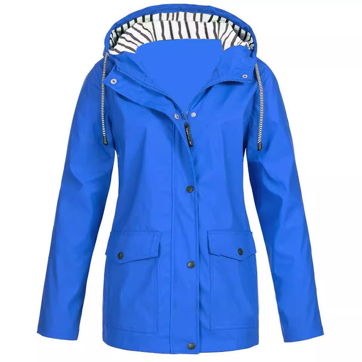 Women's waterproof parka with hood, drawstring and patch pockets Mune Fashion