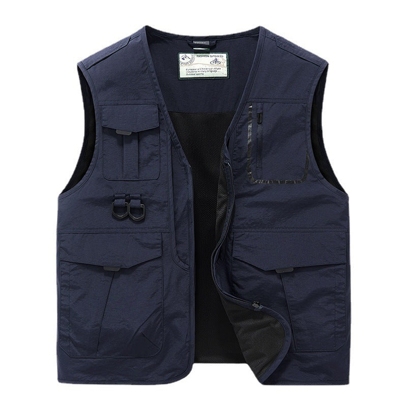 Men's Photography and Outdoor Utility Vest with Multifunctional Pockets and D-Ring Attachments Mune Fashion