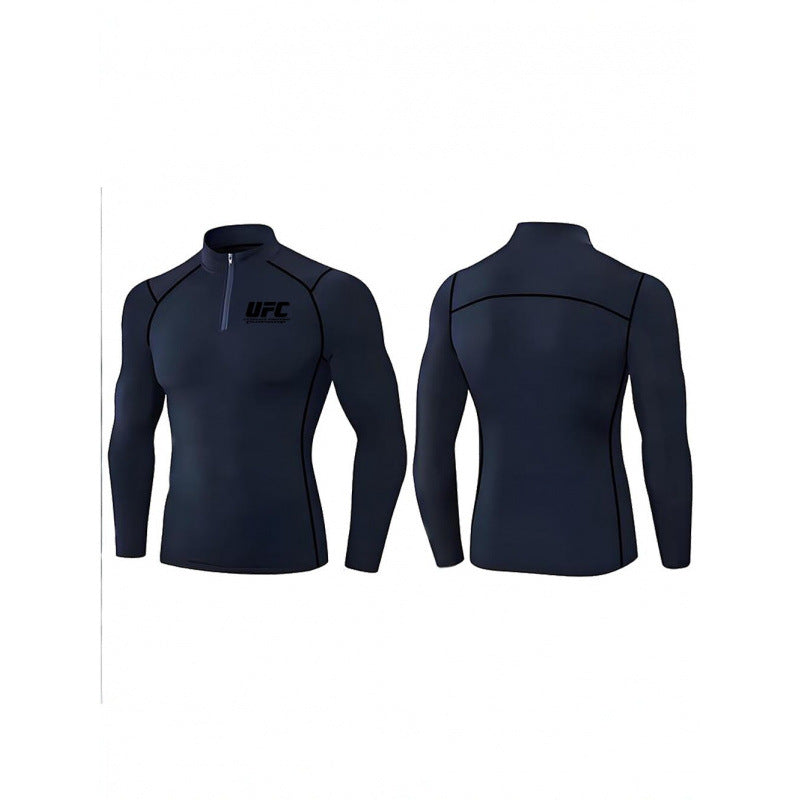 Men's tight-fitting compression shirt with short zipper and long sleeves Mune Fashion