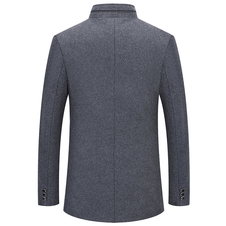 Men's short coat made of wool blend with stand-up collar and quilted thermal lining Mune Fashion