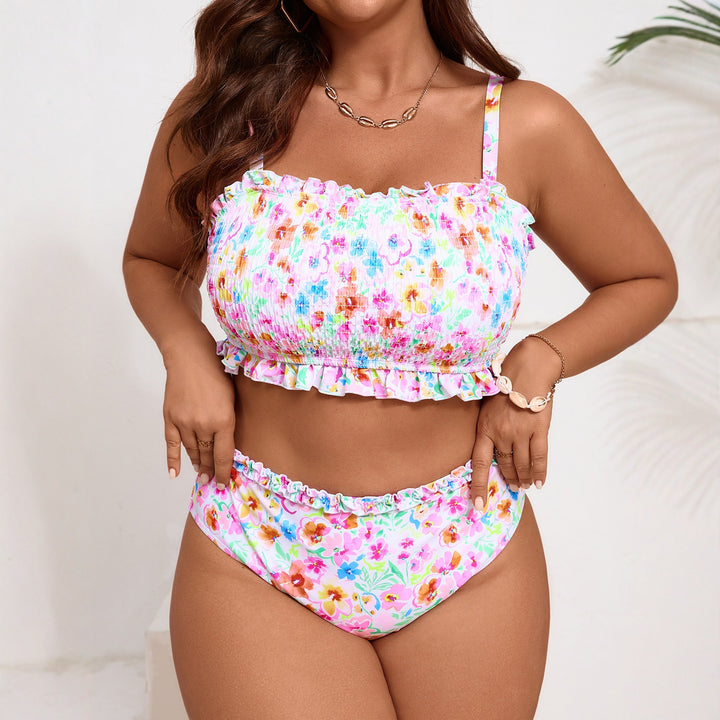 Women's bikini set with floral ruffle details Mune Fashion