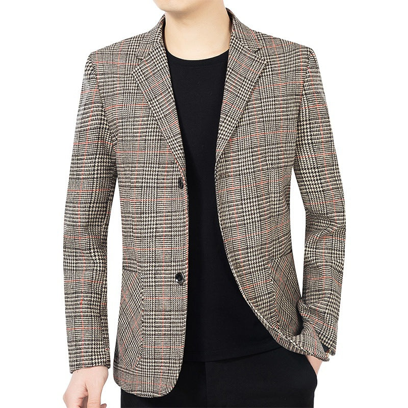 Men's Glencheck Blazer Slim Fit made of wool blend with subtle overcheck Mune Fashion