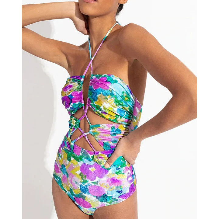 Women's bikini set with voluminous ruffle details and flowing maxi skirt Mune Fashion
