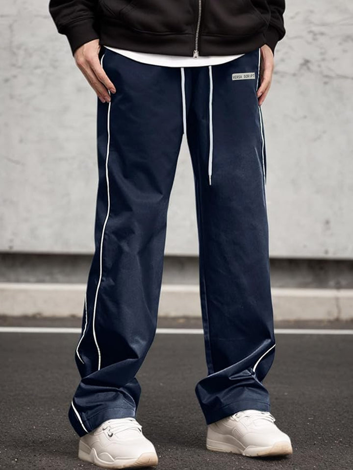 Men's Sporty Leisure Pants with Side Contrast Stripes Mune Fashion