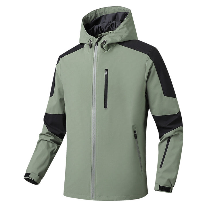 Men's Breathable Softshell-Hardshell Hybrid Jacket with Hood and Waterproof Zipper Pockets Mune Fashion