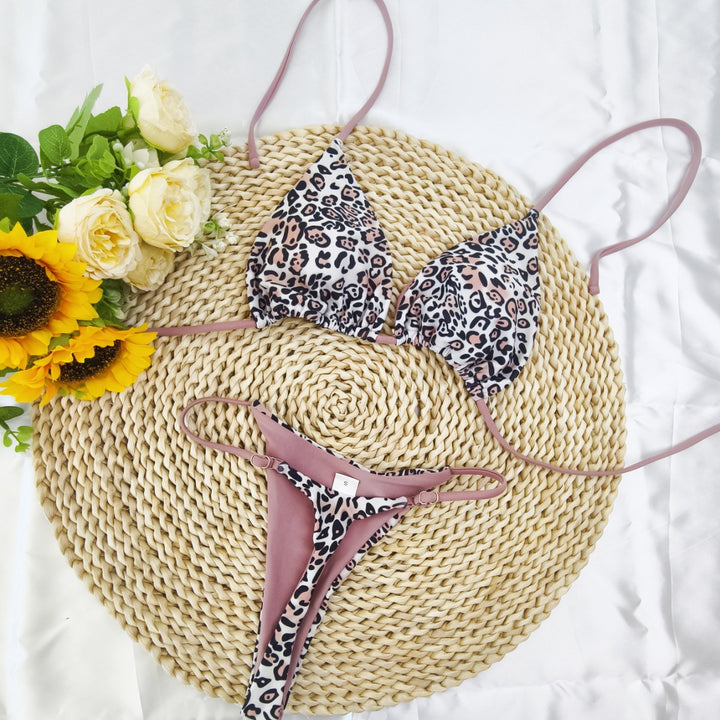 Women's Triangle Bikini Set with Cheerful Cherry Pattern and Adjustable Straps Mune Fashion
