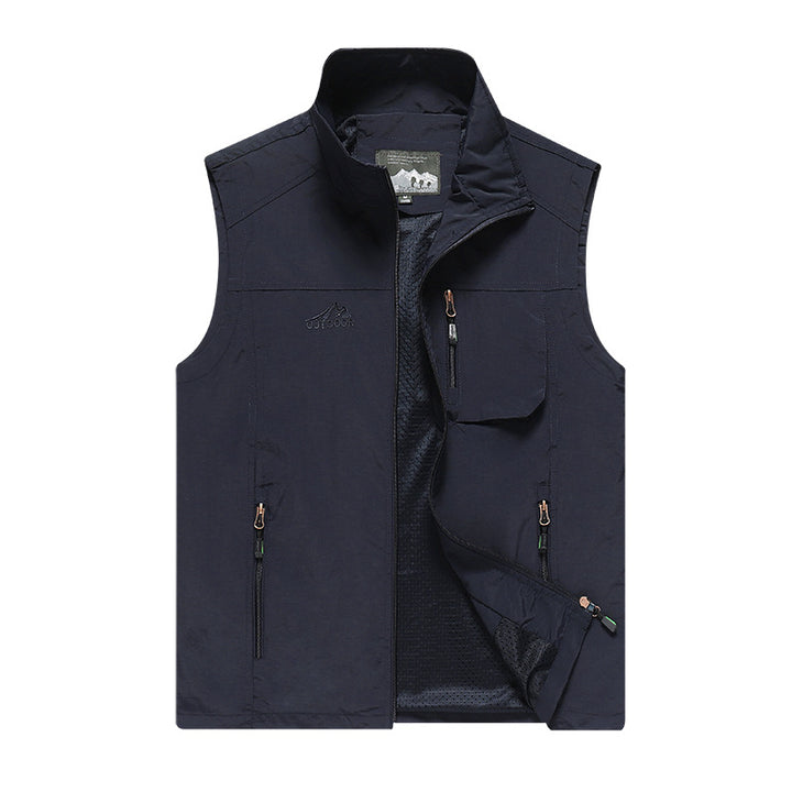 Men's Lightweight Multifunctional Softshell Vest with Breathable Mesh Lining and Zipper Pockets Mune Fashion