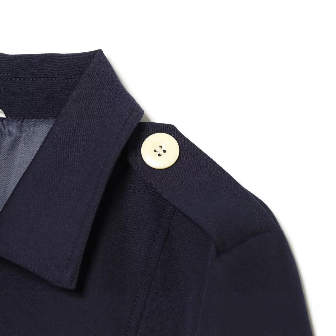 Women's short field jacket with button closure, patch pockets, and shoulder epaulets Drune