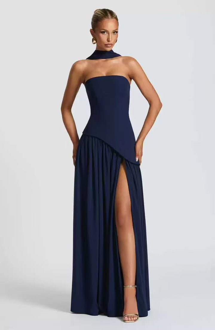 Women's maxi dress with fitted top and flared skirt Mune Fashion