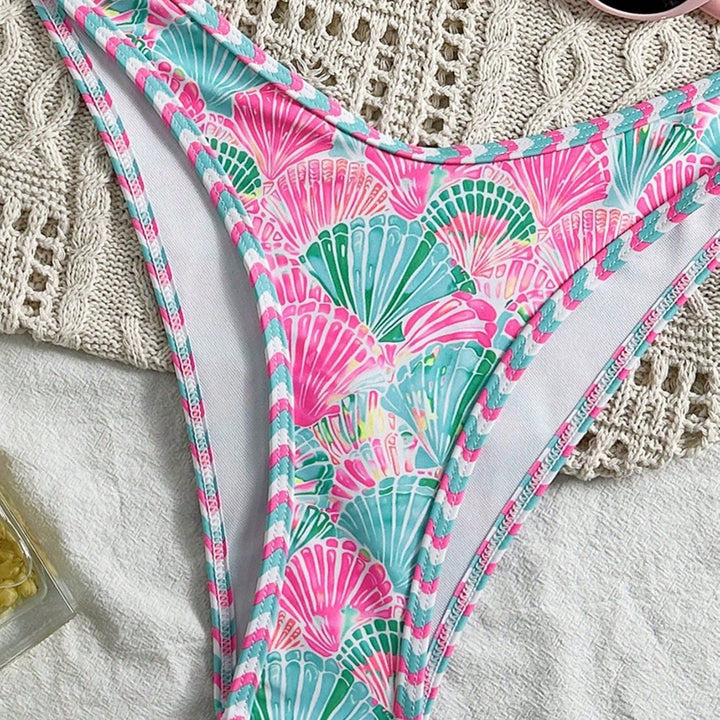 Women's Triangle Bikini Set with trendy shell pattern Mune Fashion