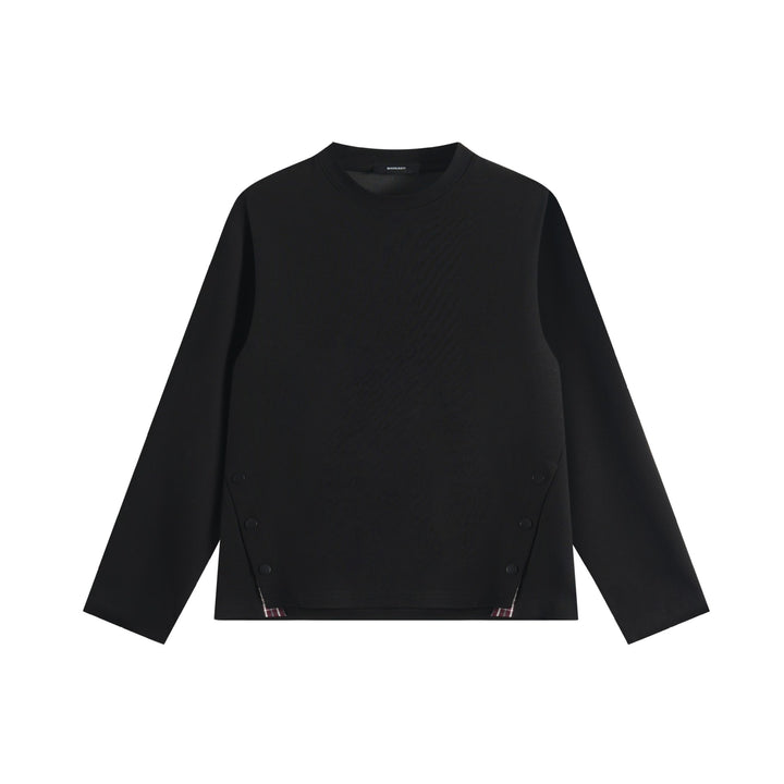 Unisex Oversize Sweatshirt with side snap button plackets and crew neck