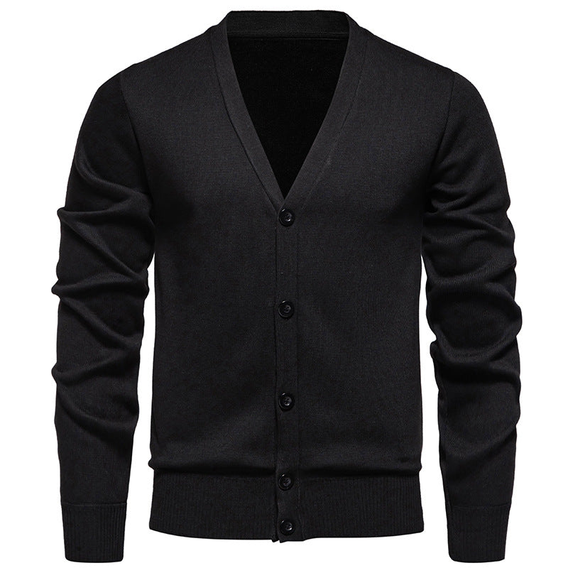 Men's lightweight fine knit cardigan with V-neck, concealed button placket and elastic ribbed cuffs Mune Fashion